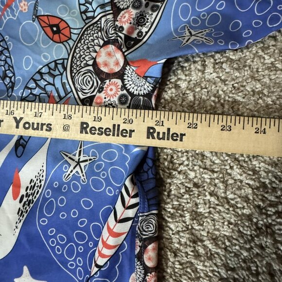 Tropical Bros Shirt Mens Medium Blue Hawaiian Button Up Short Sleeve Stretch - Picture 7 of 8